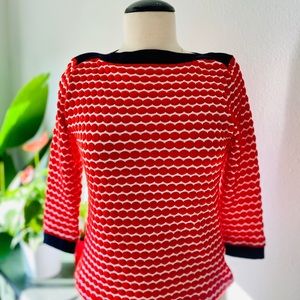 VTG Ruby Red 3/4 Sleeve Body Hugging Sweater- PS